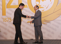 Media representatives receive awards in accordance with Azerbaijani president’s order. Baku, Azerbaijan, Jule 22, 2015